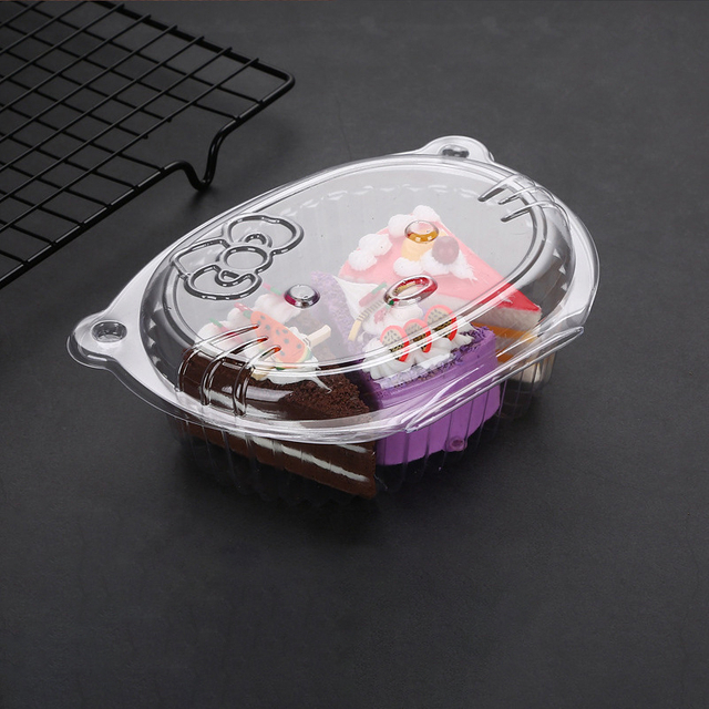 Gro&szlig;handel Einweg-Kuchenbox PET-Material in Lebensmittelqualit&auml;t Transparente Dessertbox Clamshell-Kunststoffbox-Verpackung
