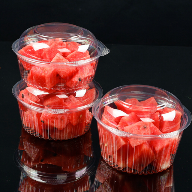 Bo&icirc;te d'emballage en plastique Transparent, bo&icirc;te d'emballage &eacute;paisse, coupe de fruits, bo&icirc;te &agrave; salade avec couvercle PET