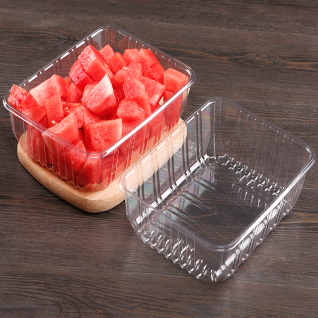 Bandeja fresca de PET desechable para supermercado, embalaje de frutas y verduras para supermercado, blister transparente de pl&aacute;stico