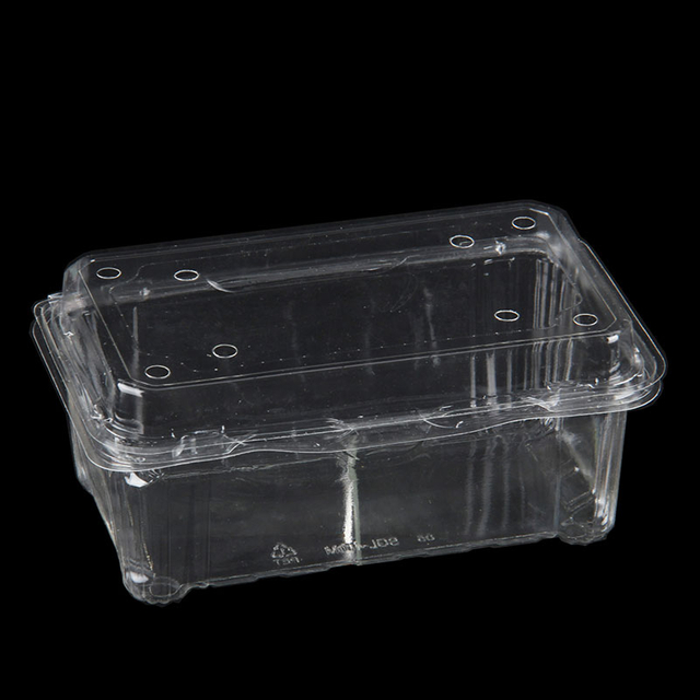 Transparente, umweltfreundliche PET-Obstkiste mit Deckel, Obst verpackt, Einwegbeh&auml;lter aus Kunststoff 